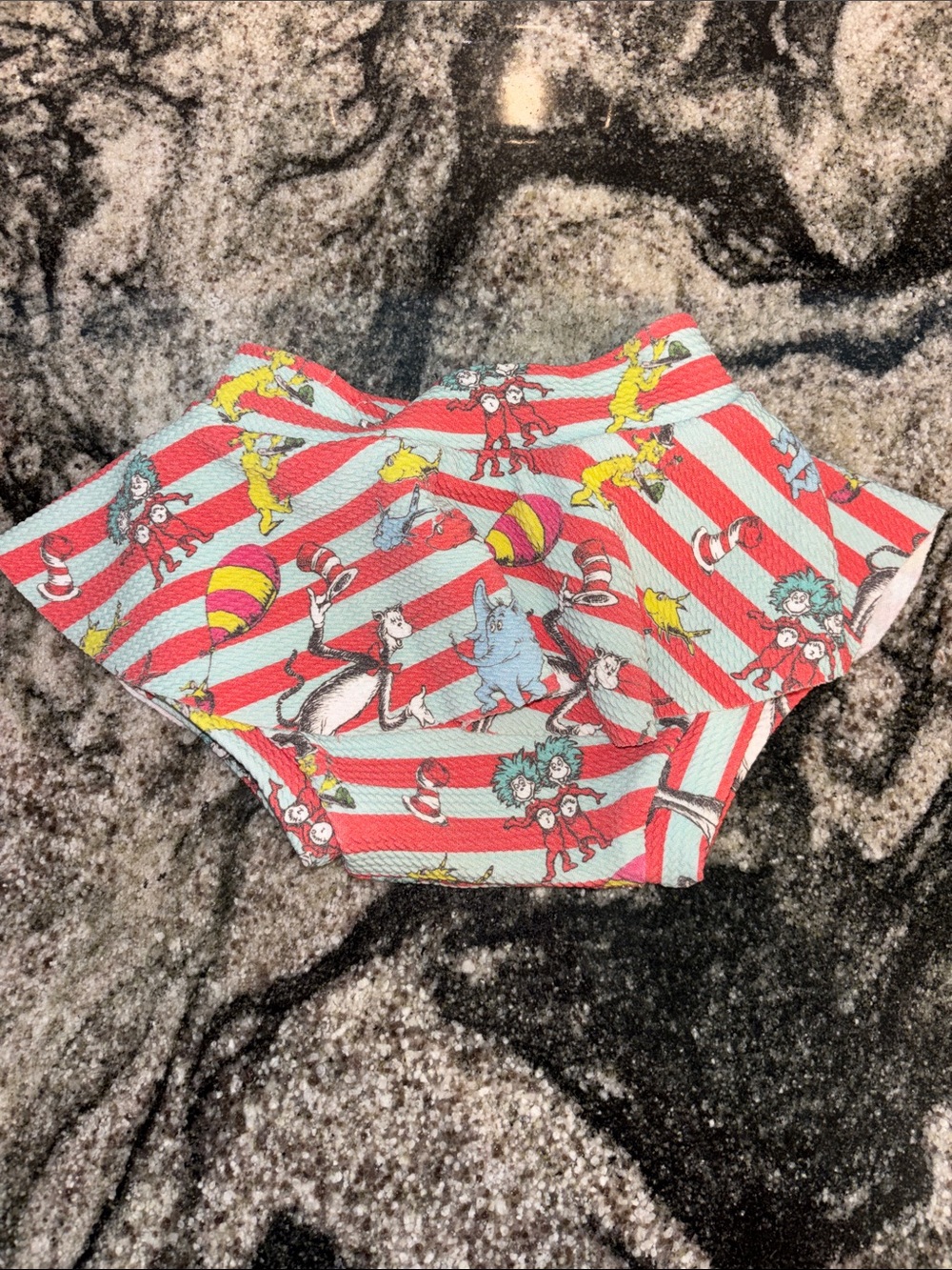 Kids Red & Light Blue Character Bummie Skirt - Dr. Seuss Style